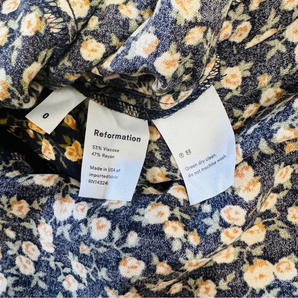 Reformation yellow black floral cap sleeve midi dress NEW - Picture 12 of 14